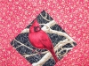 cardinal quilt, metallic thread