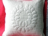Trapunto pillow - feathered wreath 1   parallel lines quilting